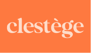 clestège wordmark, light orange colourway
